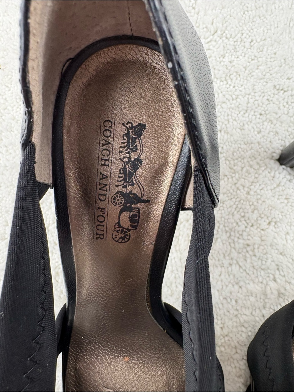 Women’s Black Coach & Four Zip-Front Strappy Sandals - Picture 11 of 12
